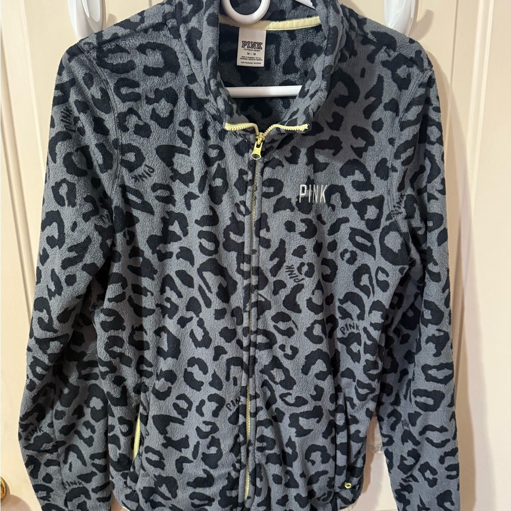 VS PINK Rare Leopard Print Full Zip Jacket- M
